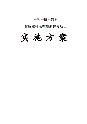 河村优质核桃示范基地建设项目可行性研究报告.doc