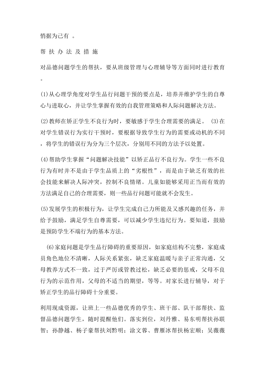 品德缺陷学生帮扶措施记录.docx_第2页