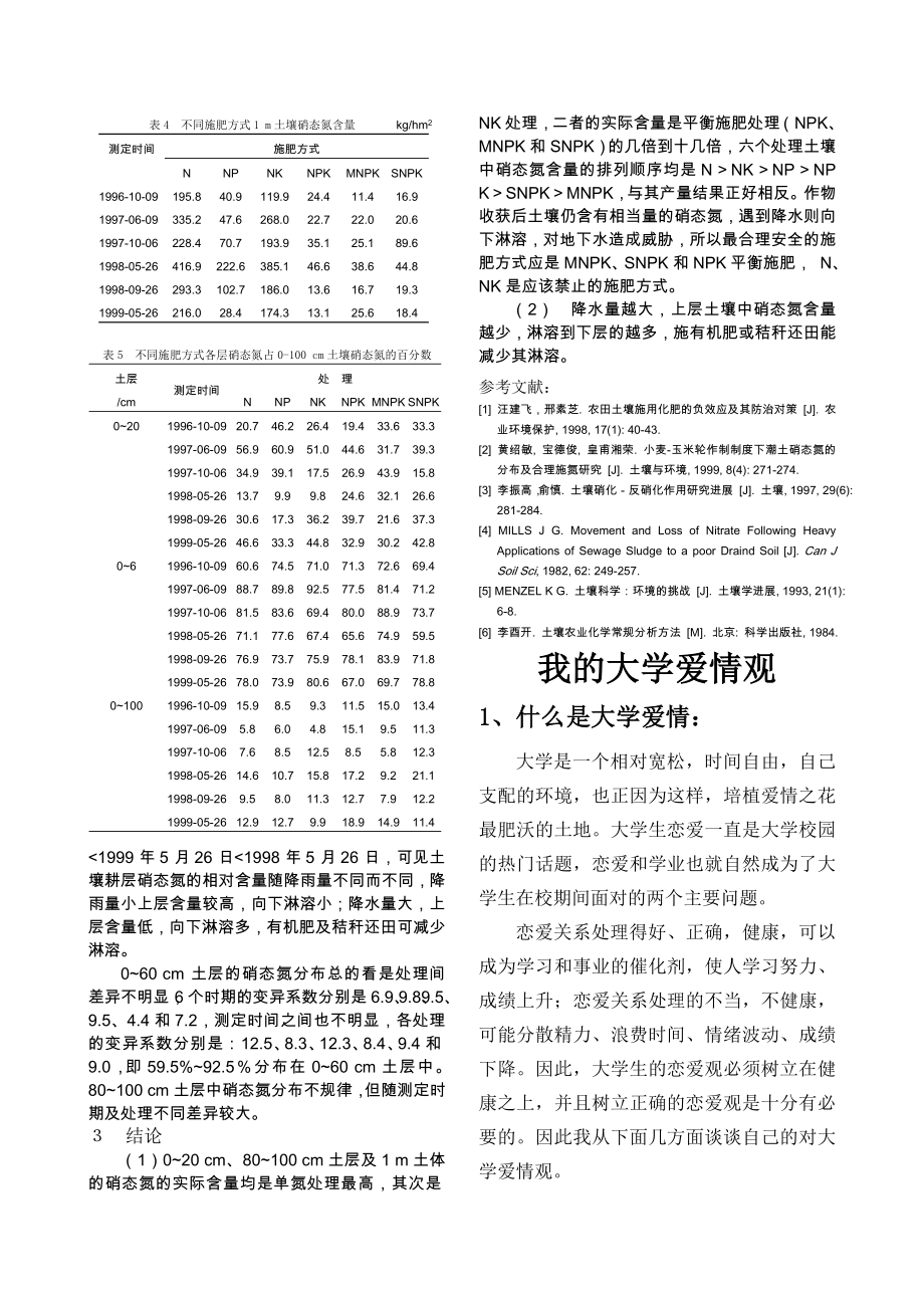 施肥对土壤硝态氮含量及分布的影响及合理施肥研究.doc_第3页