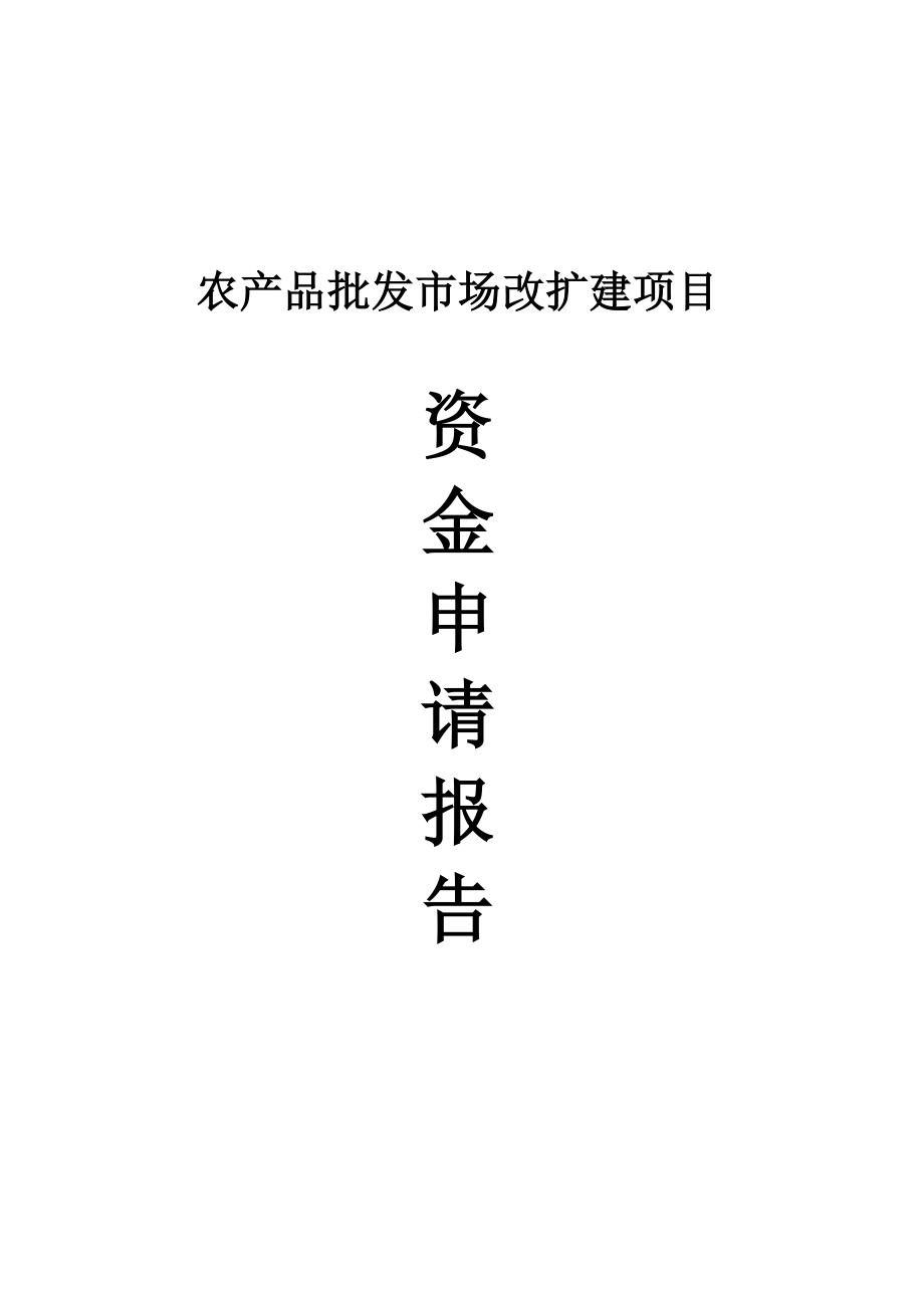 农产品批发市场改扩建项目资金申请报告.doc_第1页