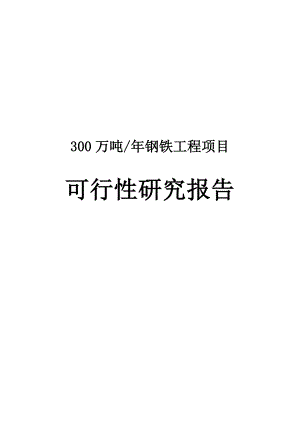 产300万吨钢铁项目可行性研究报告送审.doc