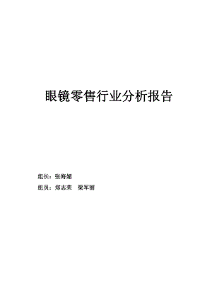 眼睛零售行业分析报告.doc