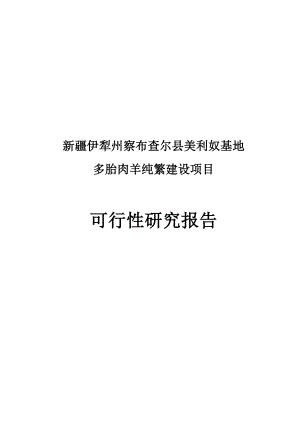 多胎肉羊纯繁基地建设项目可行性研究报告.doc