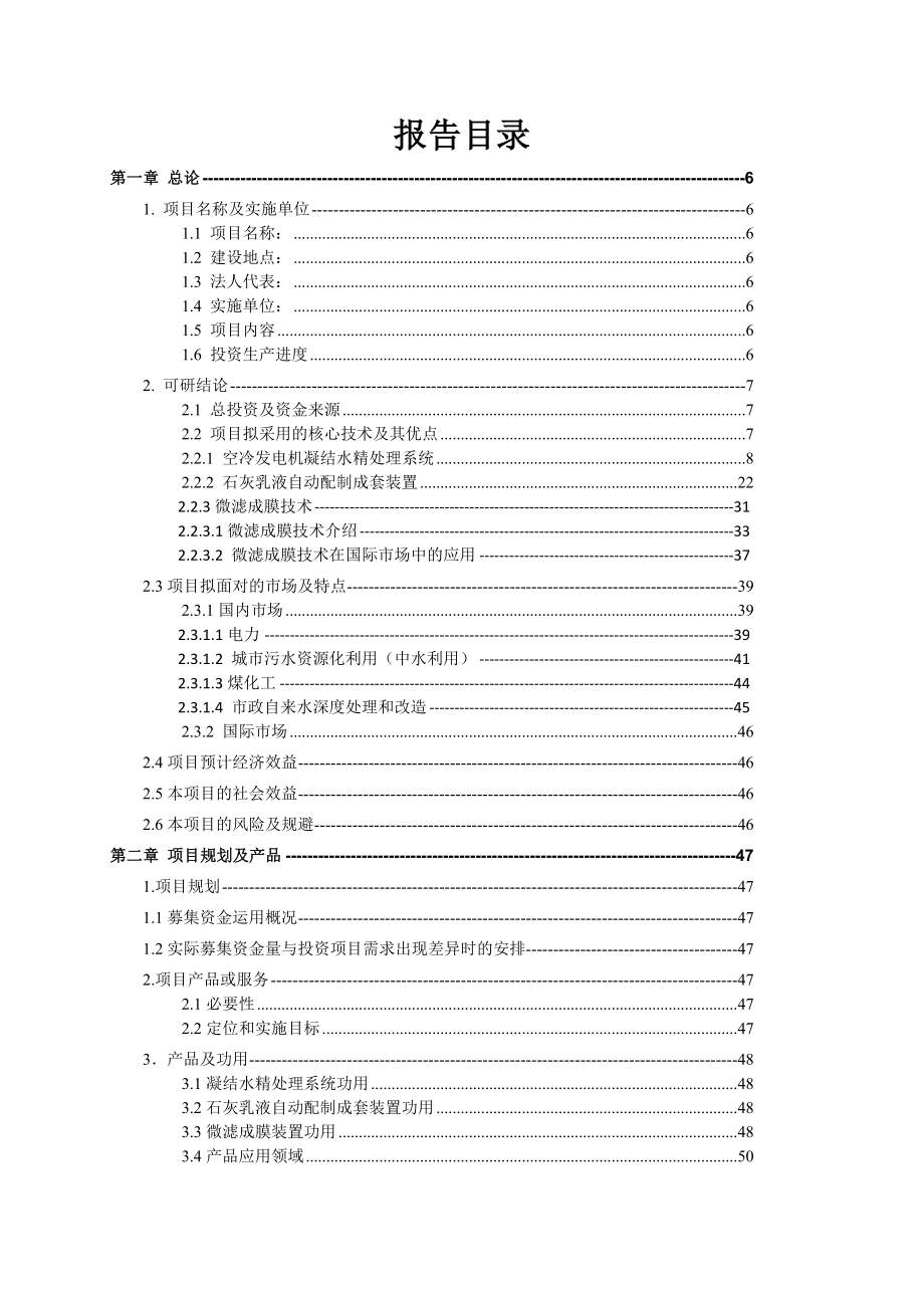 SafBon水处理系统设备集成中心建设项目可行性研究报告.doc_第2页