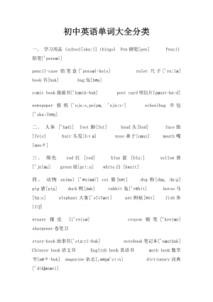 初中英语单词大全分类.docx