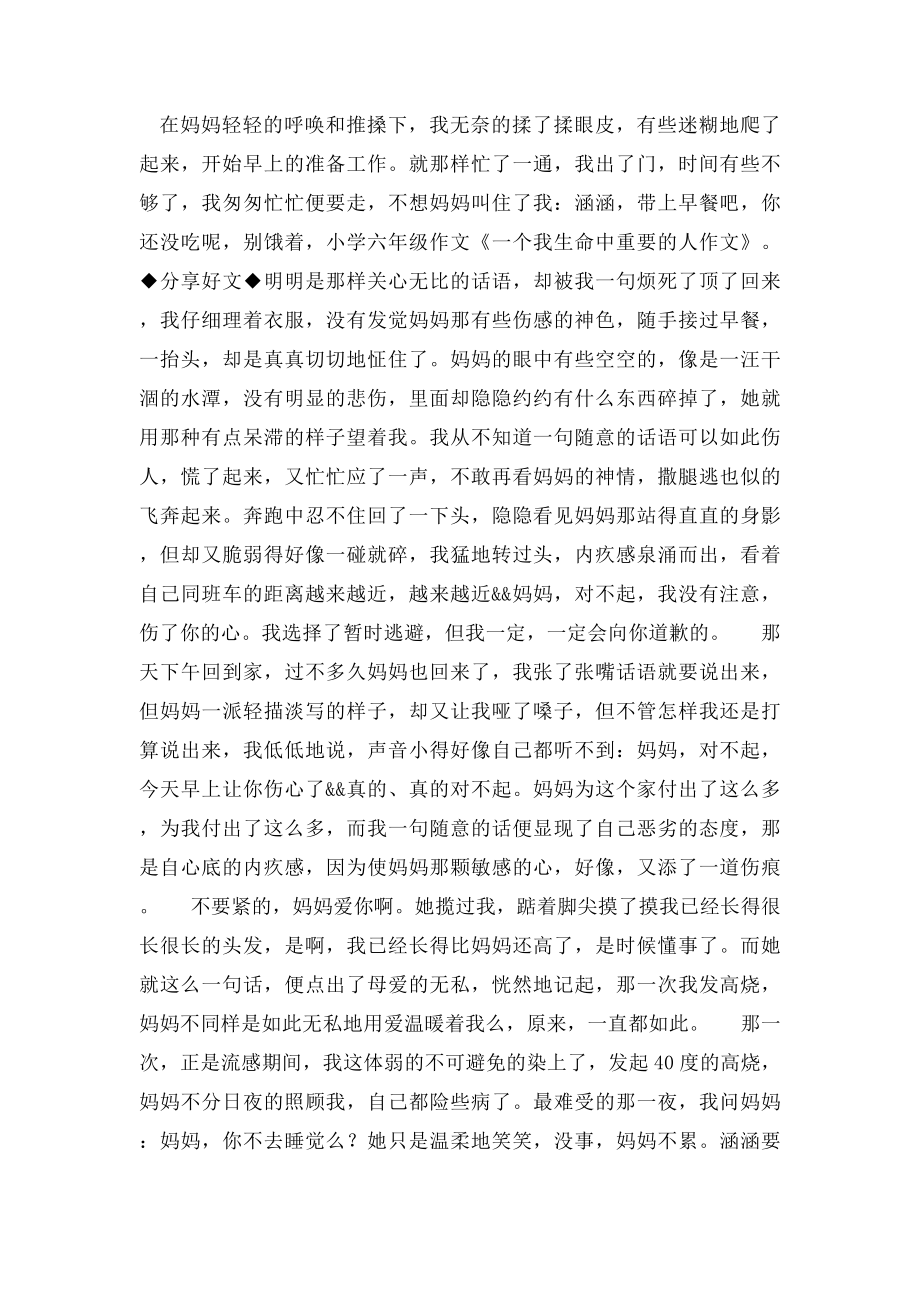 一个我生命中重要的人作文.docx_第2页