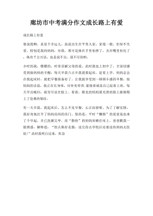 廊坊市中考满分作文成长路上有爱.docx