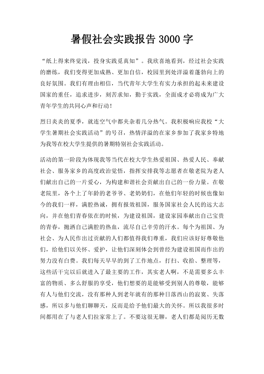 暑假社会实践报告3000字(1).docx_第1页