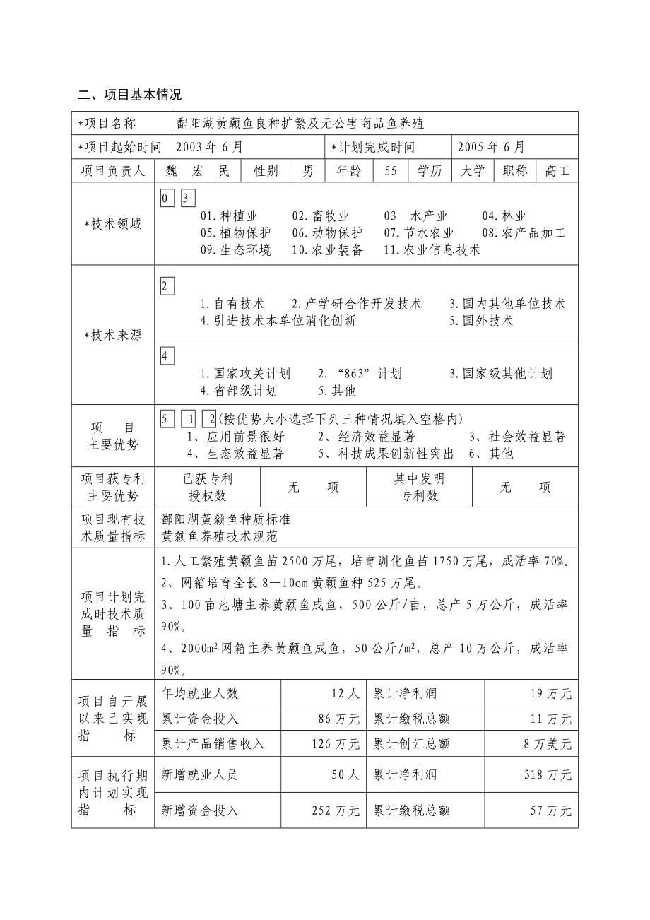 鄱阳湖黄颡鱼良种扩繁及无公害商品鱼养殖项目申请书(草稿).doc_第3页