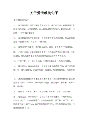 关于爱情唯美句子.docx