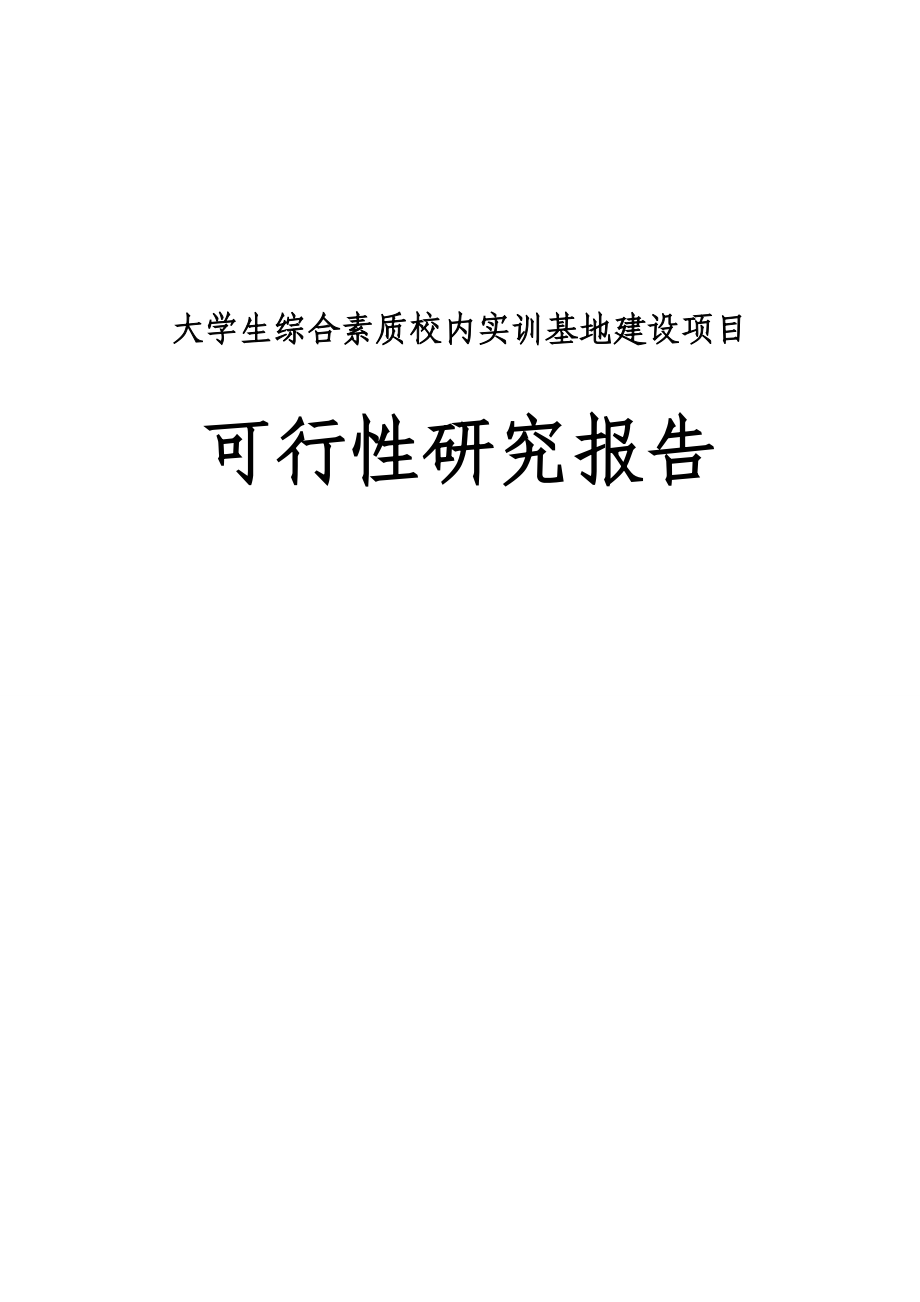 大学生综合素质校内实训基地建设项目可行性研究报告报审稿.doc_第1页