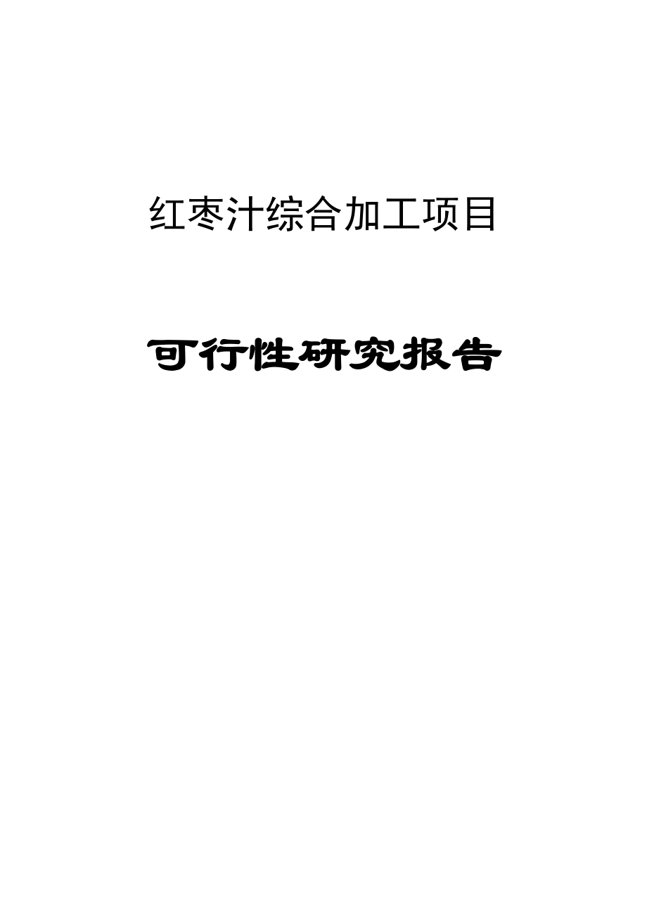 红枣汁综合加工建设项目可行性研究报告.doc_第1页