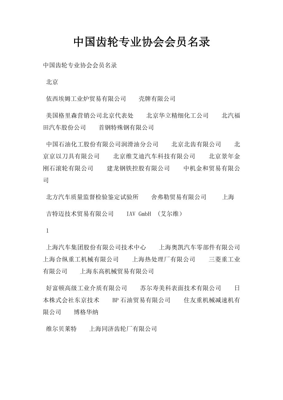 中国齿轮专业协会会员名录.docx_第1页