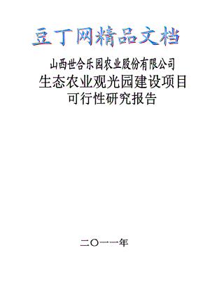 山西四合乐园可行性研究报告.doc