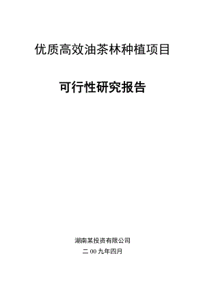 某县优质高效油茶林种植项目可行性研究报告 .doc