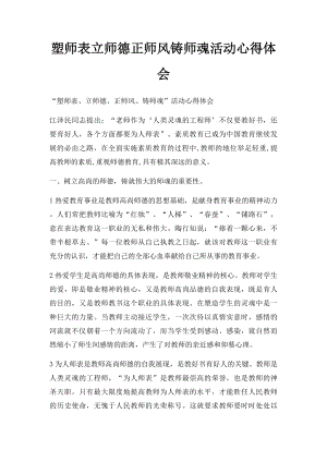 塑师表立师德正师风铸师魂活动心得体会.docx