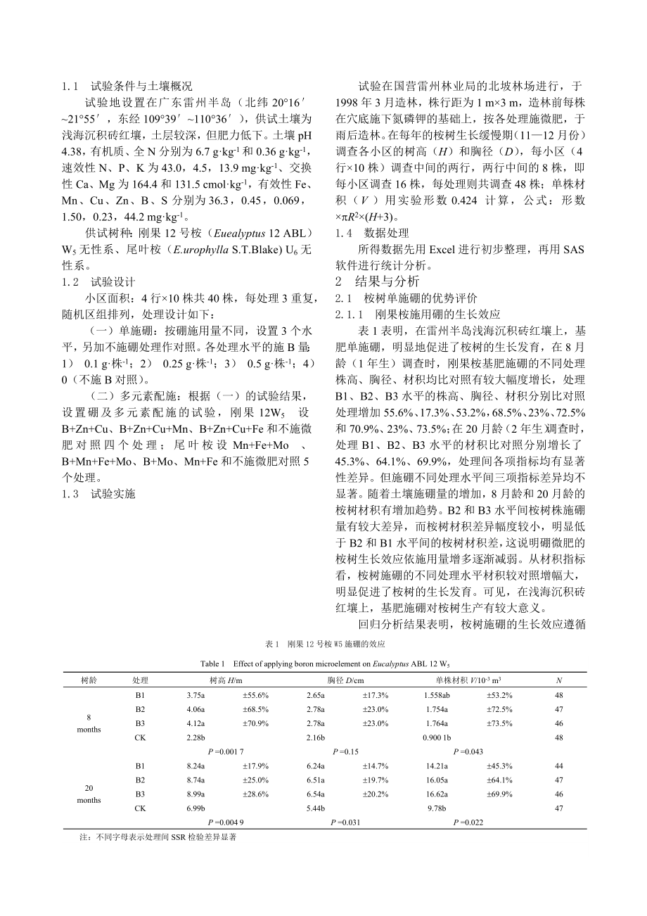 硼配施多种微量元素对桉树生长效应.doc_第2页