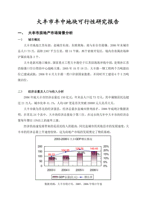 大丰市丰中地块可行性研究报告（DOC 15页）.doc