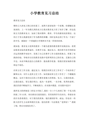 小学教育见习总结.docx