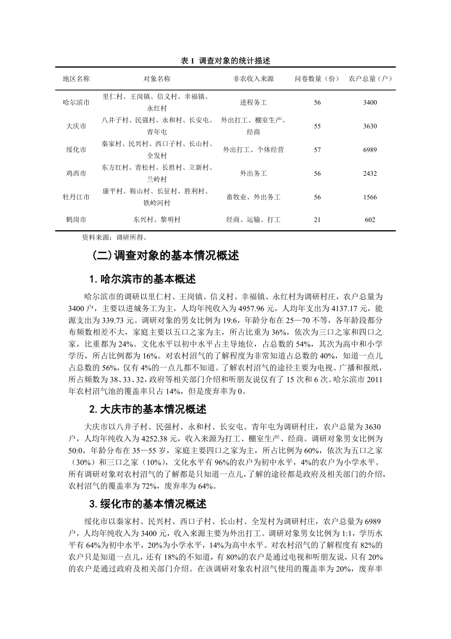 黑龙江省农村沼气使用中存在的问题及对策研究.doc_第3页