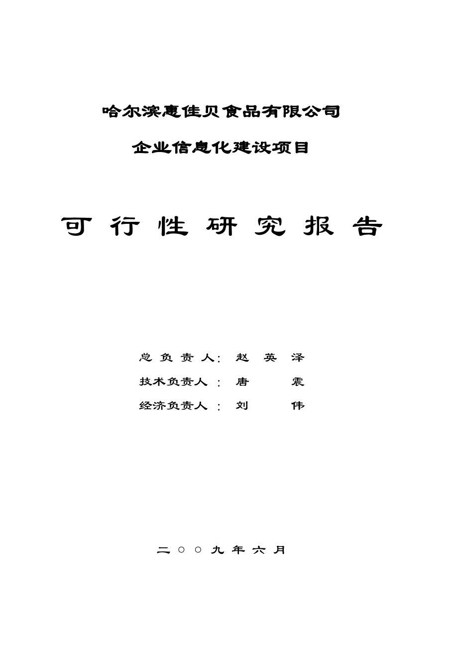 企业信息化建设项目可行性研究报告.doc_第1页