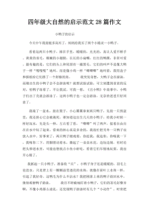 四年级大自然的启示范文28篇作文.docx