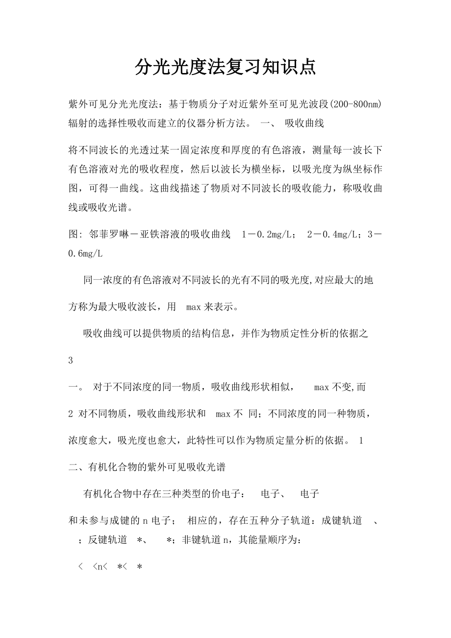 分光光度法复习知识点.docx_第1页