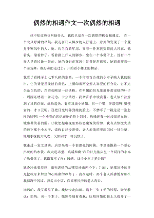 偶然的相遇作文一次偶然的相遇.docx