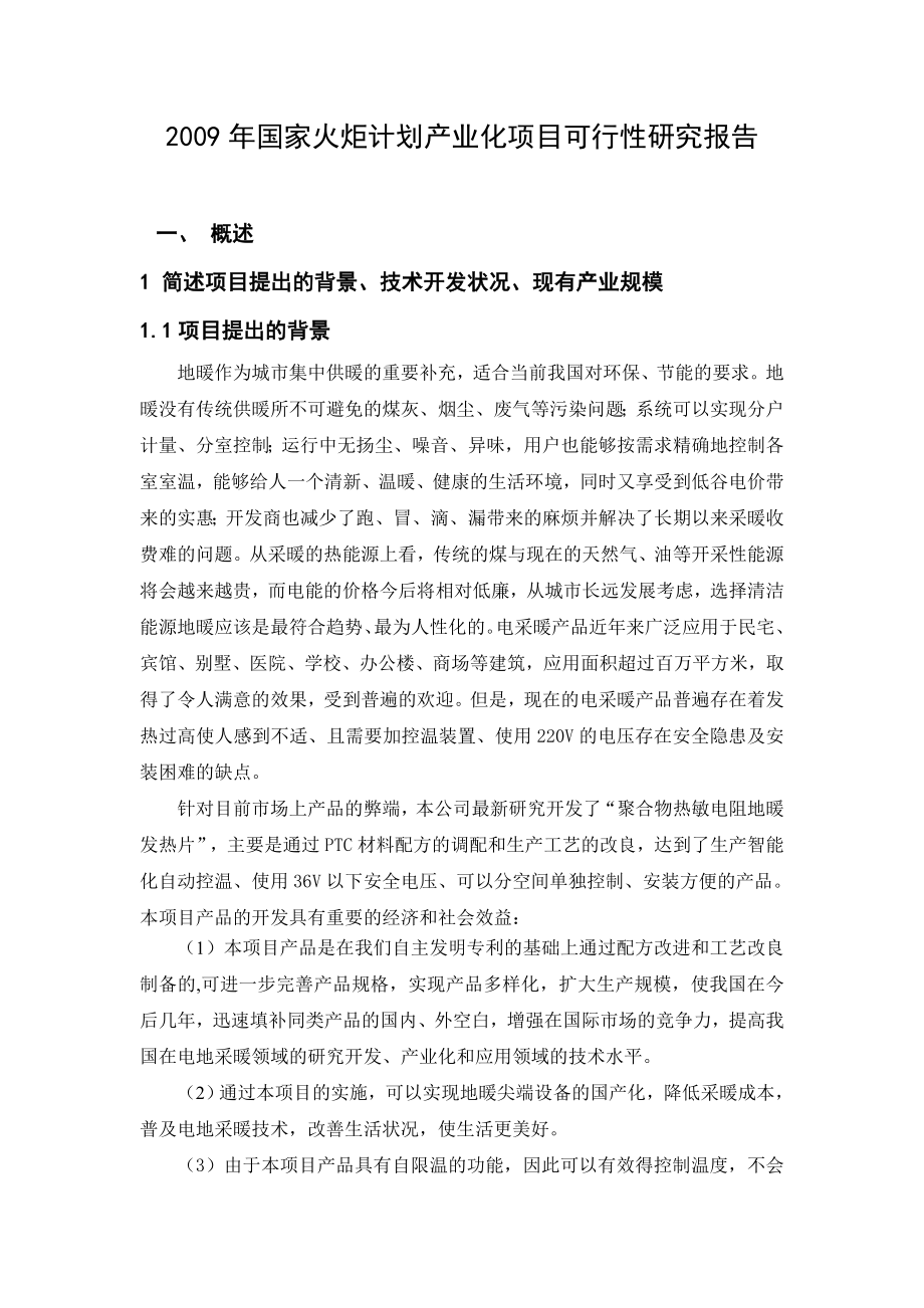 国家火炬计划项目可行性研究报告.doc_第1页