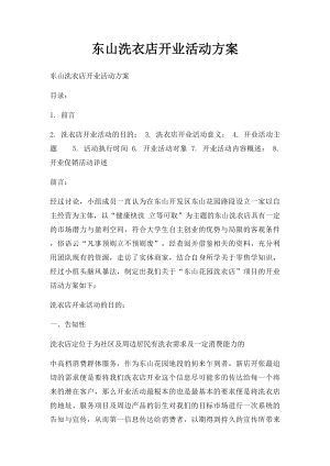 东山洗衣店开业活动方案.docx