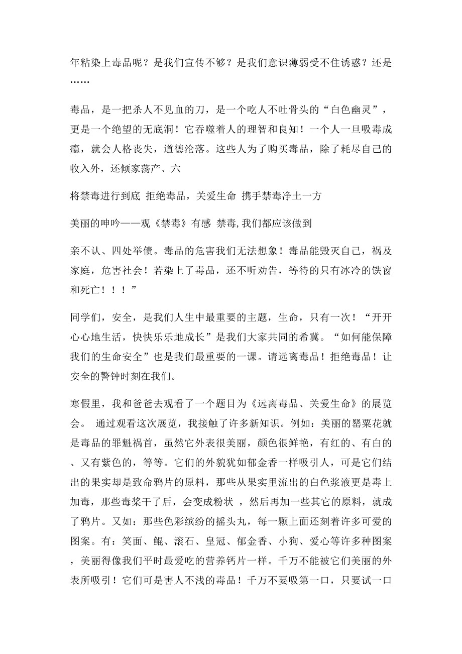 关于远离毒品,关爱生命的作文资料.docx_第2页