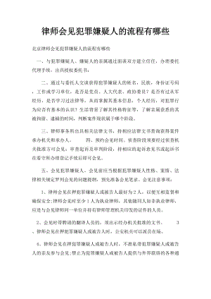 律师会见犯罪嫌疑人的流程有哪些.docx