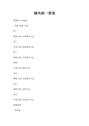 痛风病一周食.docx