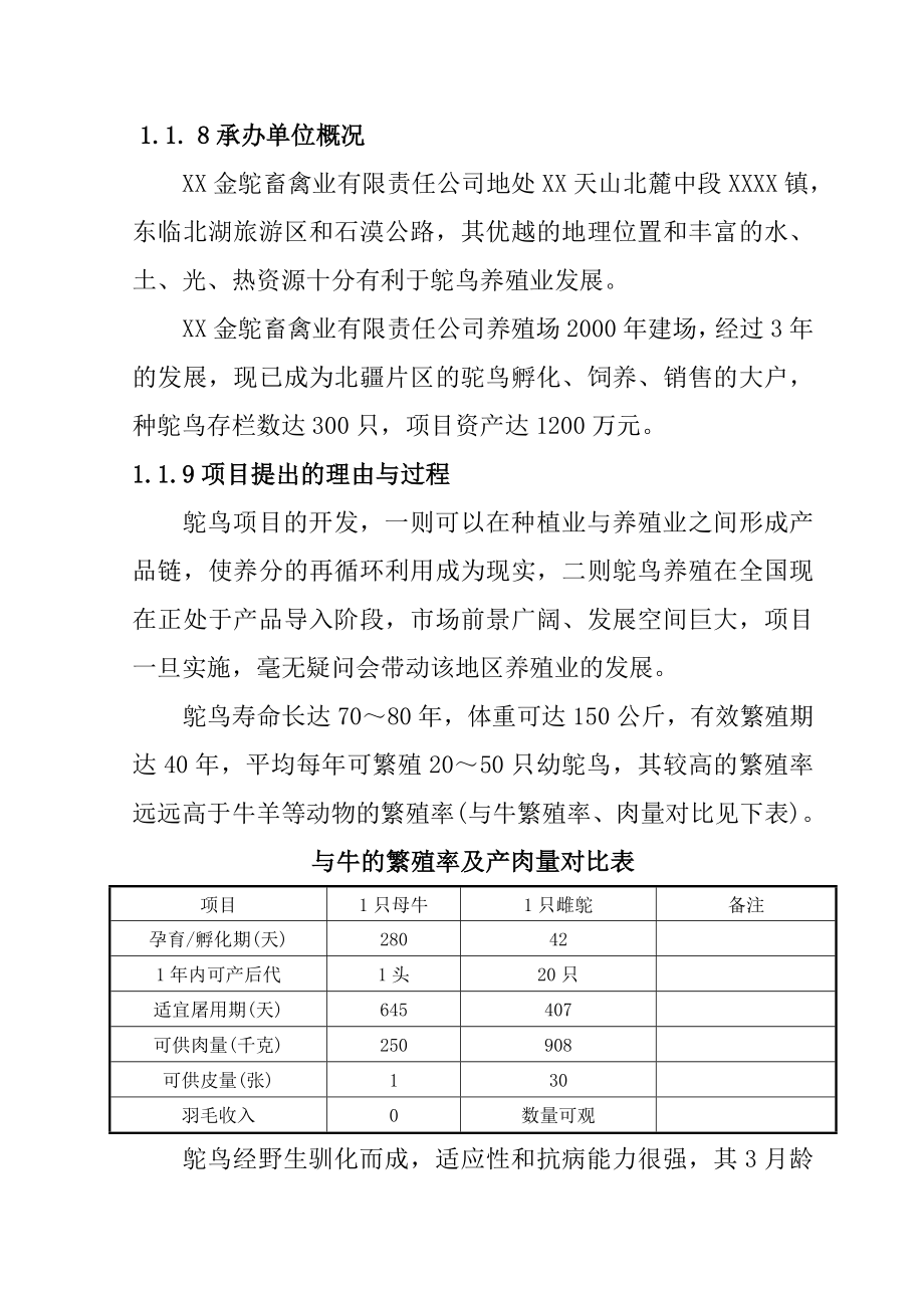 万只鸵鸟养殖产业化示范基地项目建议书.doc_第2页