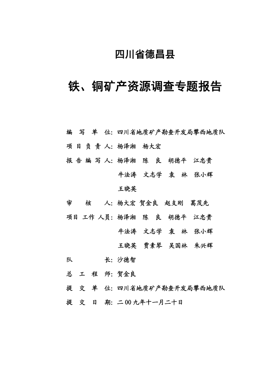 四川省德昌县铁铜矿产资源专题调查报告.doc_第2页