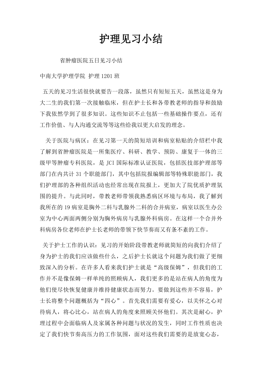 护理见习小结.docx_第1页