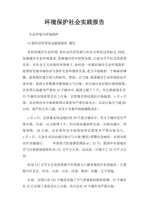 环境保护社会实践报告 .docx