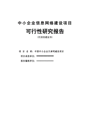 中国中小企业天津网建设项目可行性研究报告 .doc