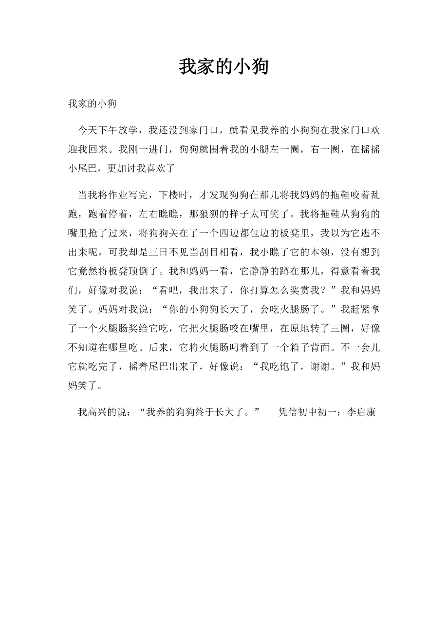 我家的小狗(2).docx_第1页