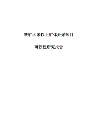 铁矿6米以上矿体开采项目可行性研究报告.doc