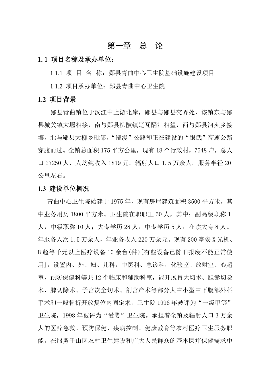 中心卫生院基础设施建设项目可行性研究报告.doc_第2页