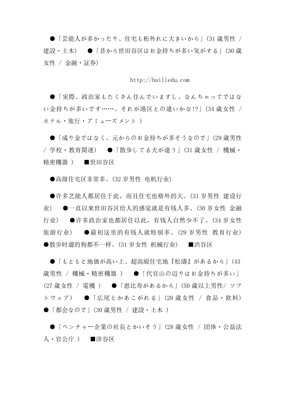 日本留学日本人认为东京最有钱的街区排名.docx_第3页