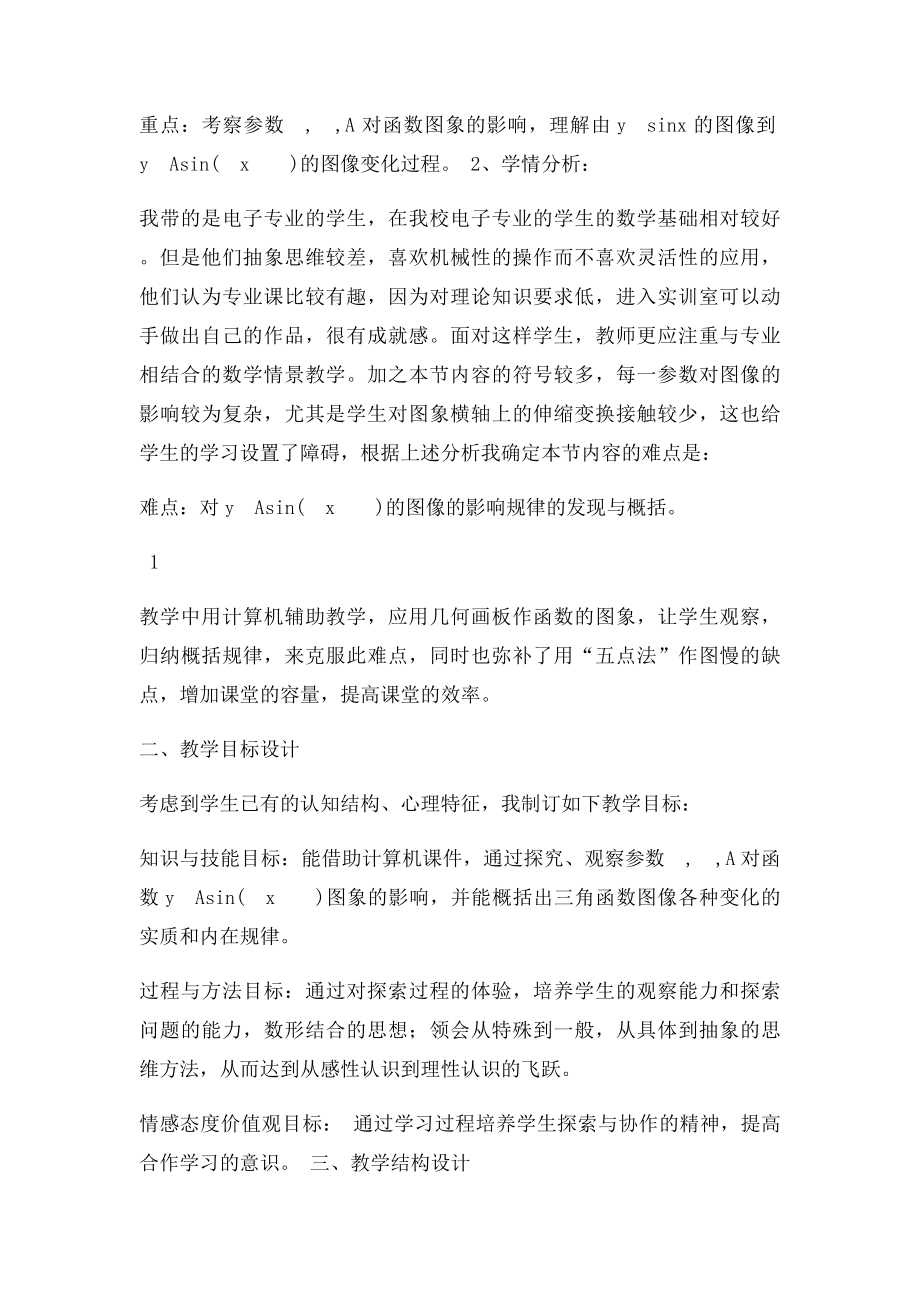 正弦型函数说课稿.docx_第2页