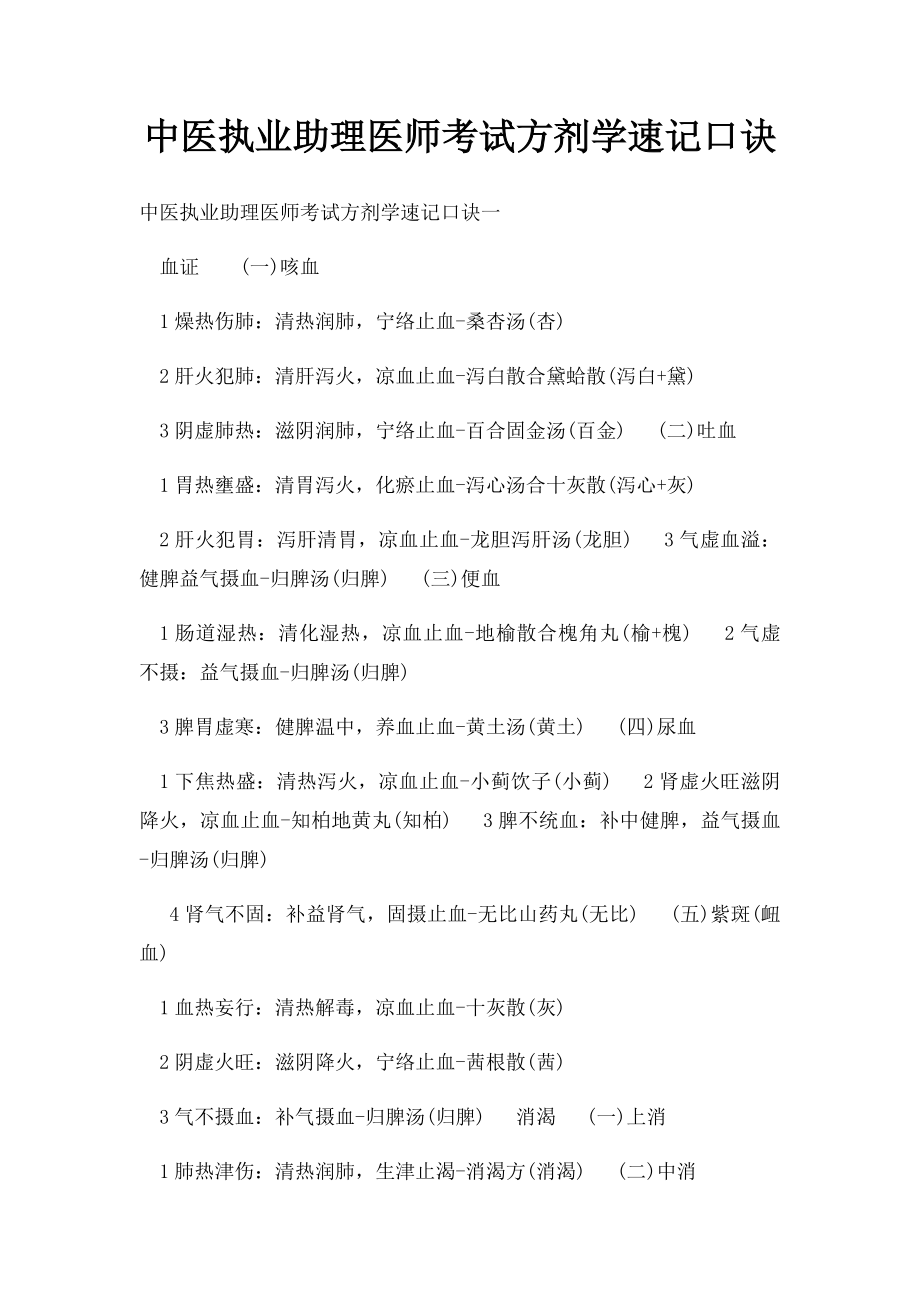 中医执业助理医师考试方剂学速记口诀.docx_第1页