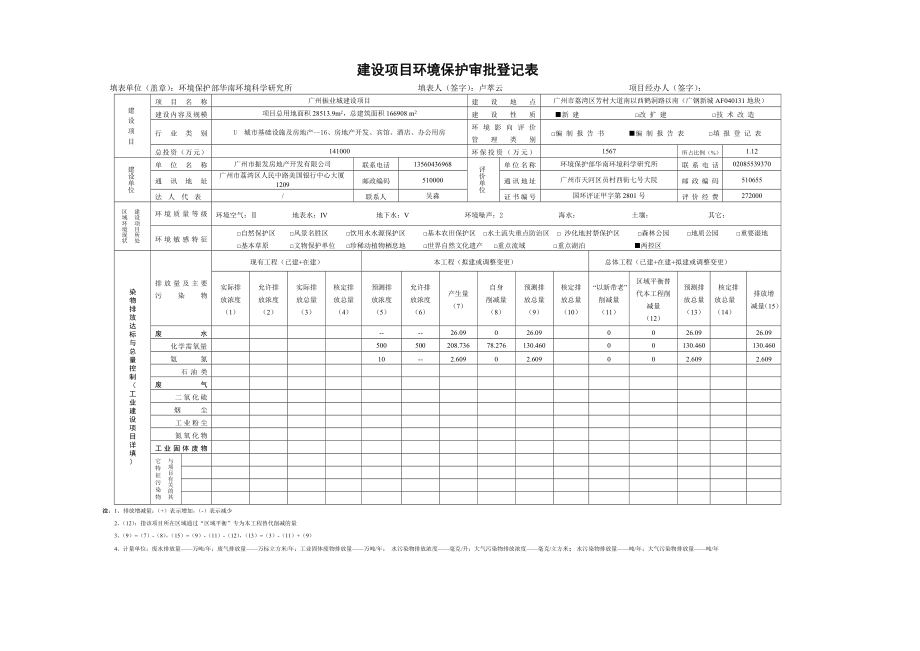 广州振业城建设项目建设项目环境影响报告表.doc_第1页