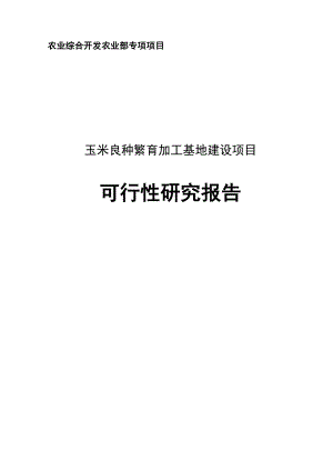 玉米良种繁育加工基地建设项目可行性研究报告.doc