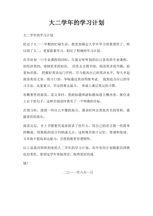 大二学年的学习计划.docx