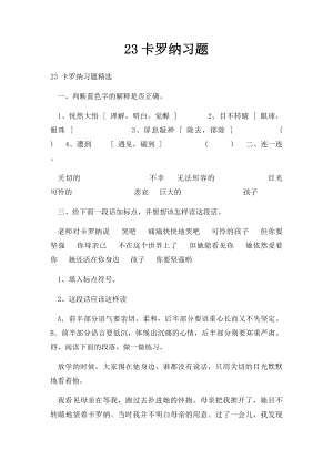 23卡罗纳习题.docx