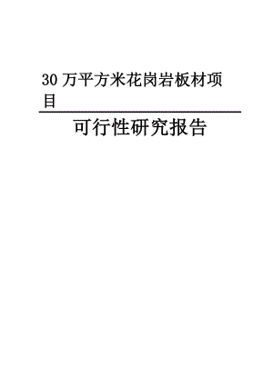 30万平方米花岗岩板材新建项目可行性研究报告.doc