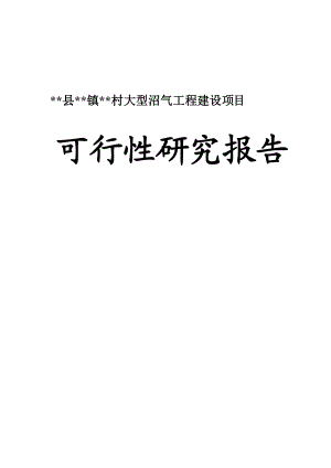 村大型沼气工程建设项目可行性研究报告.doc